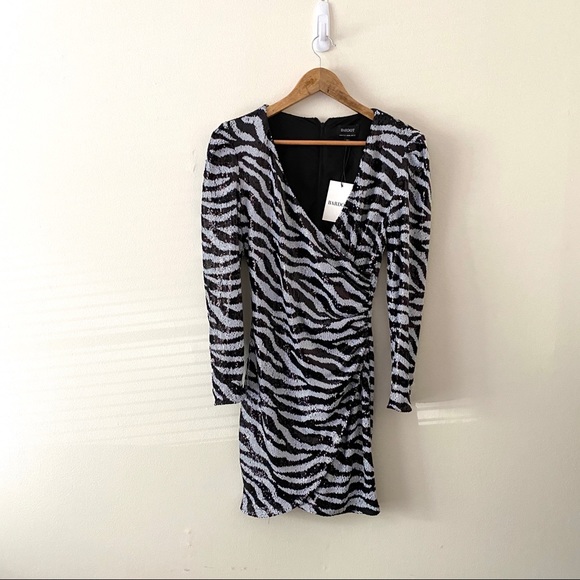 Bardot Zebra Sequin Minidress - Picture 4 of 12